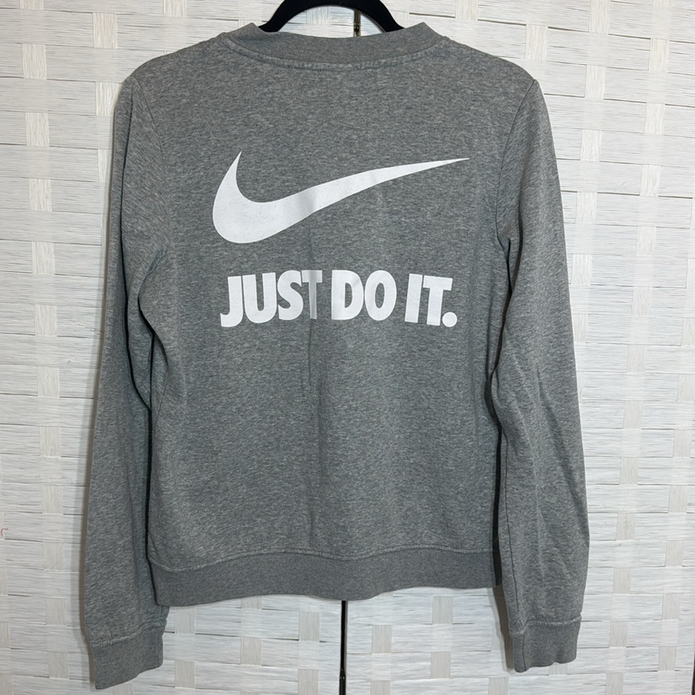 Nike Gray Zip Up Long Sleeve Front Zip Pockets Size Medium - Picture 5 of 12